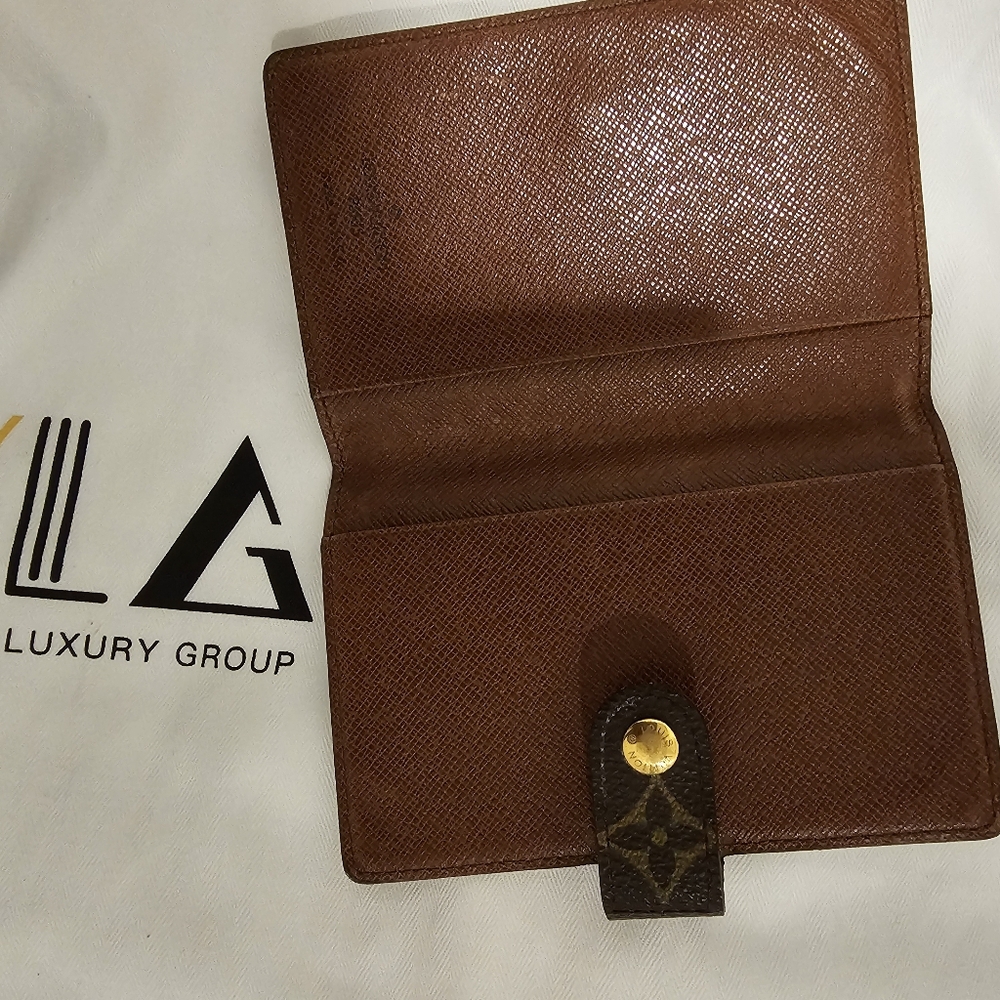 Brown Wallet with Gold Button